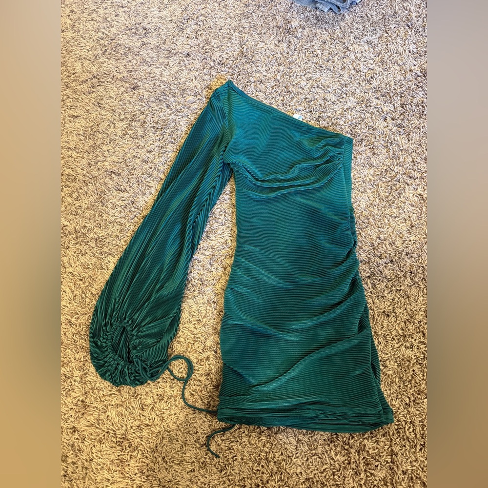 Lucy in the Sky Teal One-Shoulder Dress